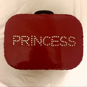 Vintage 1960s Faux Leather Luggage w Stud Detail